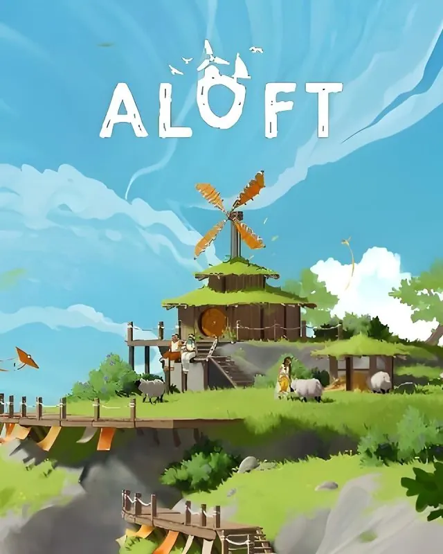 浮空岛 Aloft 官方风格游戏宣传封面，素材来自用户提供的参考网页存档