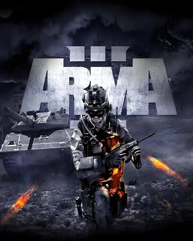 武装突袭3 ARMA3 官方风格游戏宣传封面，素材来自用户提供的参考网页存档