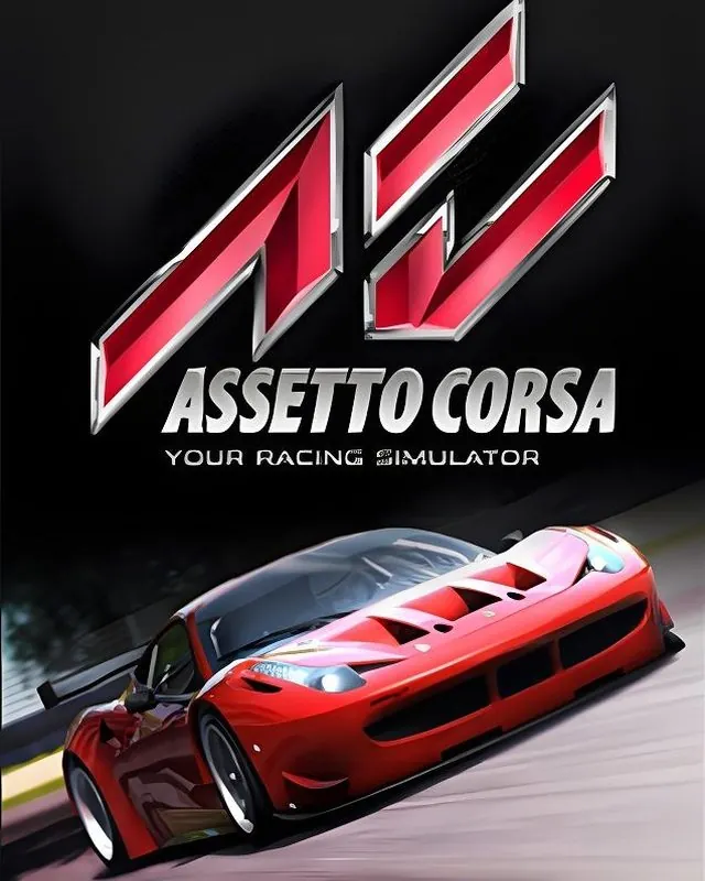 神力科莎 Assetto Corsa 官方风格游戏宣传封面，素材来自用户提供的参考网页存档
