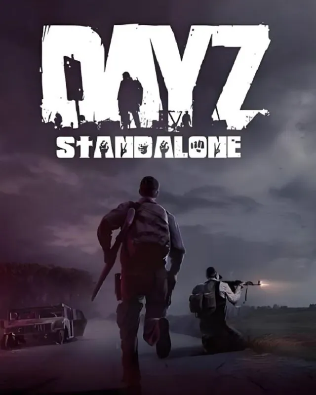 僵尸末日 dayz 官方风格游戏宣传封面，素材来自用户提供的参考网页存档