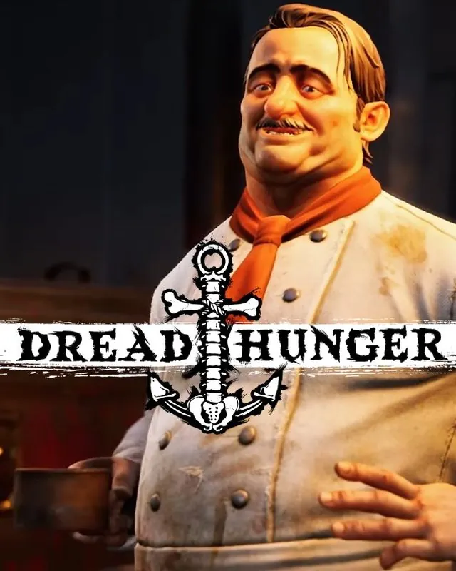 海上狼人杀 Dreadhunger 官方风格游戏宣传封面，素材来自用户提供的参考网页存档