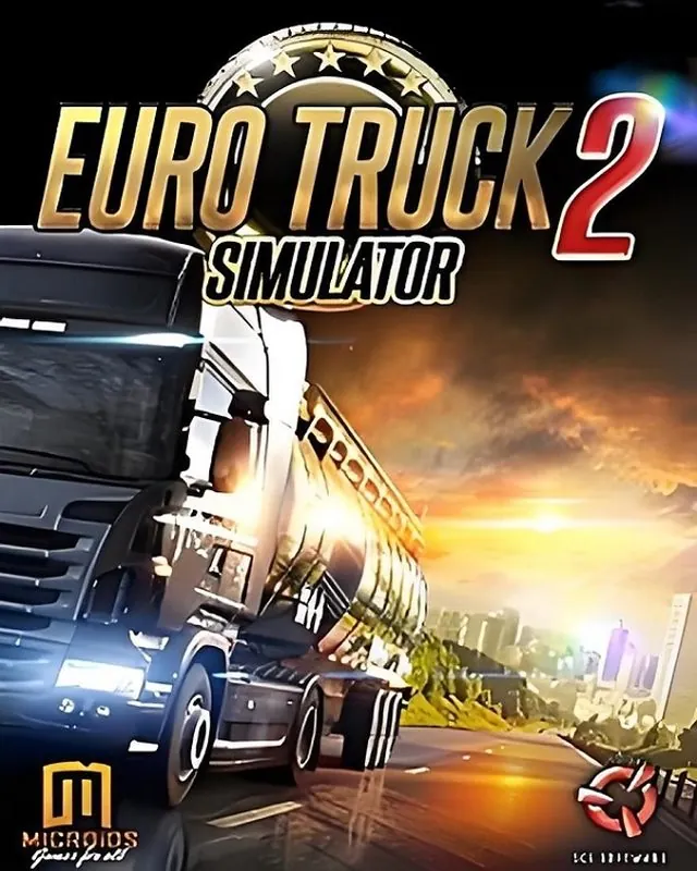 欧洲卡车模拟器2 Euro Truck Simulator 2 官方风格游戏宣传封面，素材来自用户提供的参考网页存档