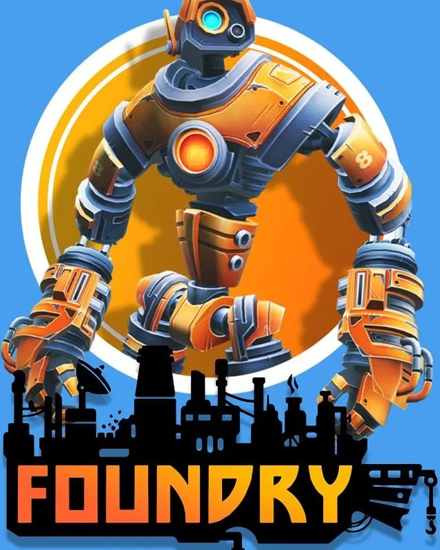 铸造厂 Foundry 官方风格游戏宣传封面，素材来自用户提供的参考网页存档