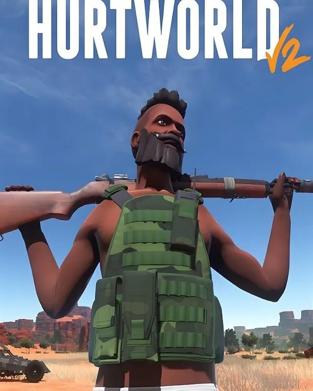 伤害世界 Hurtworld 官方风格游戏宣传封面，素材来自用户提供的参考网页存档