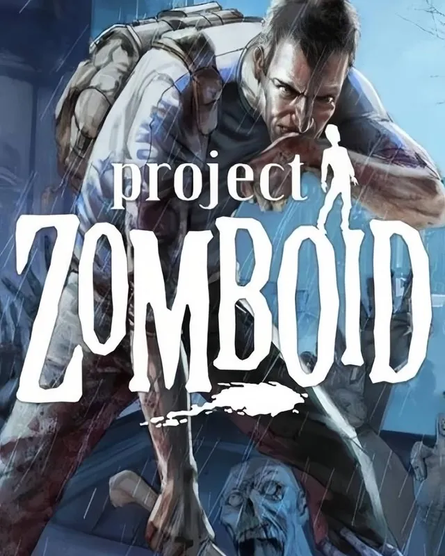 僵尸毁灭工程 Project Zomboid 官方风格游戏宣传封面，素材来自用户提供的参考网页存档