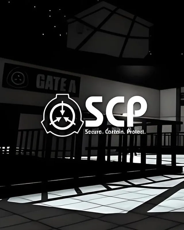 秘密实验室 SCP: Secret Laboratory 官方风格游戏宣传封面，素材来自用户提供的参考网页存档